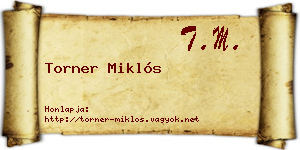 Torner Miklós névjegykártya